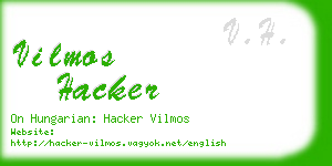 vilmos hacker business card